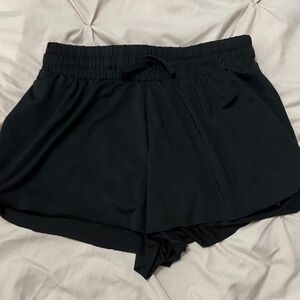 Yogalicious Black Girls' Athletic Shorts with Drawstring Waist
